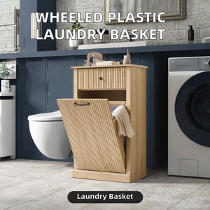 Cesto de Ropa Multifuncional Moderno para el Hogar, de Plástico PP, con Ruedas, a Prueba de Polvo, Ligero, Organizador de Ropa para Baño - Product Image 2