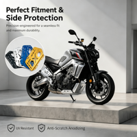 Protection de radiateur de moto en alliage d'aluminium anodisé 6061-T6 découpé au laser sur mesure, anti-corrosion, pièces de pliage CNC de qualité supérieure, ISO 9001