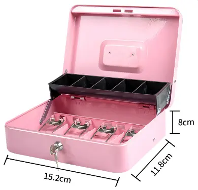 Safe Cash Box Hot Lock Box Ijzeren Plaat Coating Geld Cash Box Beveiliging Cash