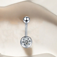 Getta Titanium Body Jewelry ASTM-F136 Anneau de nombril pour enfants Piercing de nombril à filetage externe en zircon pour le mariage des filles