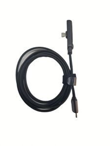 สายชาร์จเร็ว 6A 240W แบบถักไนลอน พร้อมขาตั้งโทรศัพท์ หัวงอ 90 องศา หมุนได้ 360 องศา หลายมุม แบบ Type-C สำหรับเล่นเกมบน iPhone - Product Image 2