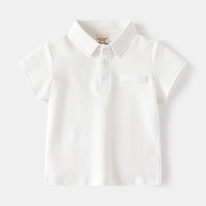 Camiseta de Manga Corta de Algodón para Niños, Polo Infantil de Verano, Estilo Coreano Versátil para Niñas, Top para Bebés con Logotipo Personalizado - Product Image 3