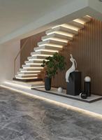 Escalier suspendu en chêne moderne pour intérieur VIKO, escalier flottant