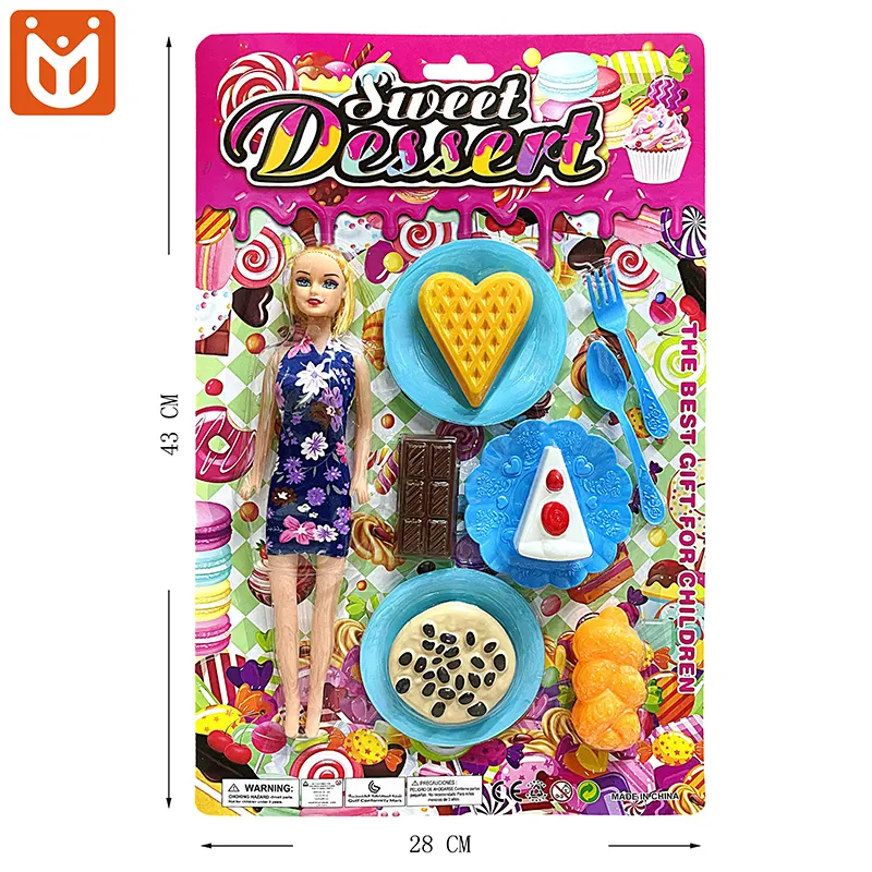 Interazione con i bambini giochi di imitazione Set da forno Dress Up Doll Dessert Play Set per regalo di compleanno per ragazze