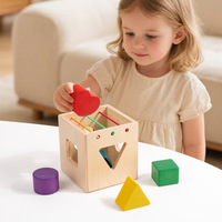 Juego de Madera Montessori para Niños, Caja de Clasificación de Formas y Colores, Juguete Educativo Sensorial para Niños y Niñas