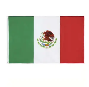 Grosir 100% Poliester Penjualan Laris Stok Luar Ruangan Terbang MX Bendera Meksiko Merah Putih Hijau