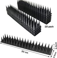 Paku Plastik Anti Burung, 20pcs/20ft, Hitam. Mengusir Burung/Merpati/Tupai Dari Beranda/Pengumpan/Halaman/Pagar. Taman Anti-Sarang/Tanjakan