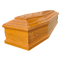 Ataúd Funerario de Madera Natural Brillante Estilo Europeo con Relieve Lateral de Orquídeas Delicadas, Ecológico, de la Marca Sdd Tmall