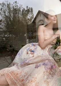 Vestido Midi Floral Vintage para Mujer con Tirantes Ajustables, Corsé de Organza, Estilo A-Line, Cottagecore, para Fiesta de Té, Impresión Digital, Venta al Por Mayor OEM - Product Image 2