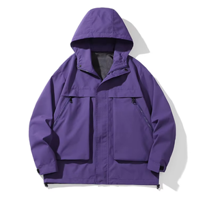 Giacca a Vento <span class=keywords><strong>Beige</strong></span> Personalizzata con Logo, Abbigliamento da Lavoro e Outdoor per <span class=keywords><strong>Uomo</strong></span>, OEM ODM, Multi Tasche, con Zip e Cappuccio - Product Image 3