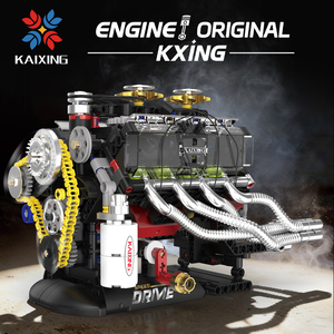Kit de construction de simulation de moteur V8 <span class=keywords><strong>Dodge</strong></span> <span class=keywords><strong>Viper</strong></span> Shelby en plastique à manivelle, modèle de jouet à transmission mécanique - Product Image 2