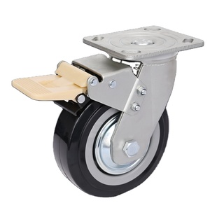 Chinesischer Hersteller Hochwertige Schwerlast <span class=keywords><strong>4</strong></span> 5 6 8 Zoll Gummi-Lenkrollen mit Aluminium für Industriewagen und -geräte - Product Image 4