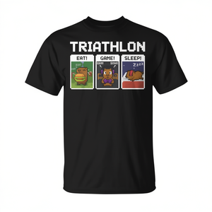T-shirt Triathlon Eat Game Sleep Pixel Art pour les joueurs - Product Image 2