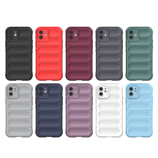 AilesTecca Shockproof Camshield armor Soft Silicone Antislip Back case Tpu Phone case for iphone 11 12 and 13 14 15 16 Series