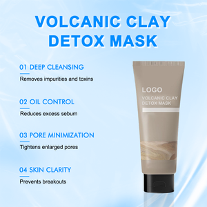 Mascarilla Limpiadora de Pasta de Frijol Negro con Roca Volcánica, Vitamina C, Control de Grasa Herbal, Limpieza Profunda de Poros, Lodo Facial de Caolín, Arcilla Volcánica - Product Image 2