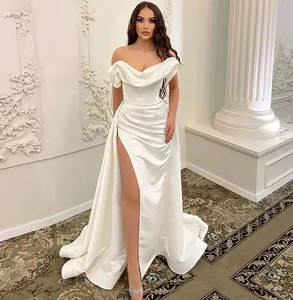 <span class=keywords><strong>Vestidos</strong></span> <span class=keywords><strong>de</strong></span> Novia Civiles con Hombros Descubiertos y Abertura Alta 2024, <span class=keywords><strong>Vestidos</strong></span> <span class=keywords><strong>de</strong></span> Novia Personalizados, Elegantes <span class=keywords><strong>Vestidos</strong></span> <span class=keywords><strong>de</strong></span> Satén para Mujer - Product Image 1