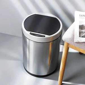 Stainless Steel Metal Trash <b>Bin</b> with Touchless <b>Sensor</b> Smart Garbage Can with Powder Coating for Supermarkets - Product Image 4