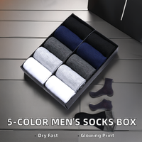 Chaussettes tubulaires antibactériennes personnalisées Comfort Best 5 couleurs pour hommes, chaussettes habillées en coton respirantes pour l'été, emballées en boîte jetable avec...