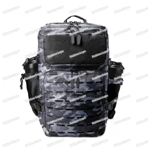Пользовательский логотип водонепроницаемый дорожный Тактический фитнес серый камуфляж 35 л тренажерный зал рюкзак с боковым карманом