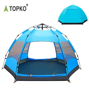 TOPKO الفاخرة كبيرة التهوية في الهواء الطلق التخييم الأقمشة 210T للماء بو القماش خيمة