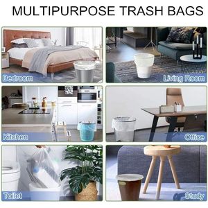 Bolsas de Basura Transparentes Desechables de 4 Galones 50x60cm para Baño, Dormitorio y Oficina - Product Image 6