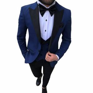 Großhandel Herren anzüge Slim Fit <span class=keywords><strong>3</strong></span> Stück Notch Revers <span class=keywords><strong>Prom</strong></span> Smoking Groom smen für die Hochzeit (Blazer Weste Hosen) - Product Image 2