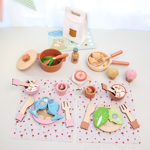 Ensembles de <span class=keywords><strong>cuisine</strong></span> colorés pour tout-petits, jouets <span class=keywords><strong>en</strong></span> bois d'imitation, ensemble de <span class=keywords><strong>cuisine</strong></span> réaliste, casseroles et poêles - Product Image 2