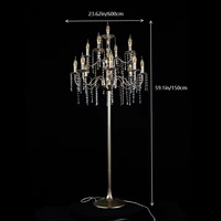 Support lumineux de sol moderne de luxe à LED pour centre de table de mariage, avec structure métallique, pour événements festifs