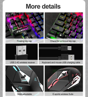 Clavier de jeu de bureau mécanique sans fil professionnel Combo trois vitesses Dpi réglables