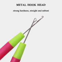 Usine Vente en Gros Manche en Plastique Crochet Dreadlocks Outils de Coiffure DIY Aiguilles à Loquet pour Extensions de Cheveux