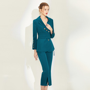 Fancy Design Damen Mantel Anzug <span class=keywords><strong>Blazer</strong></span> Hosen Frauen 2 Stück Damen Anzug - Product Image 4