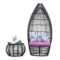 Ensemble de 3 pièces moderne et confortable en aluminium et rotin résistant aux intempéries pour jardin, terrasse et cour, comprenant un canapé et une table de repas