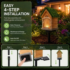 WINNER Lumière solaire LED de jardin féerique avec toit en mousse et panneau réglable pour décoration intérieure de Noël - Product Image 3