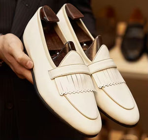 Zapatos de Hombre Personalizables de Moda - Oxfords de Cuero Vacuno Premium, con Cordones, Impermeables, Transpirables, Estilo Vintage para Bodas - Product Image 4