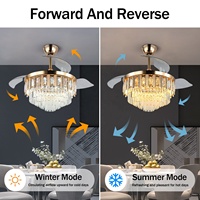 Ventilateurs de plafond rétractables à LED de 42 pouces avec 3 pales, lumière et télécommande, 3 modes de changement de couleur pour chambre et appartement