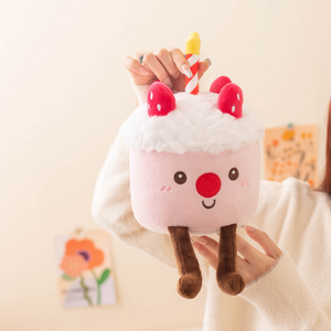 Peluche Super Morbido all'Ingrosso, Simpatico Pupazzo a Forma di Torta alla Fragola e Cioccolato con Fodera in Rete, Regalo per Bambini - Product Image 4