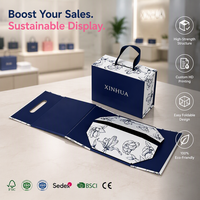 Boîte en papier pliable haut de gamme durable avec poignée, découpe personnalisée et marquage à chaud pour emballage cadeau de festival type valise