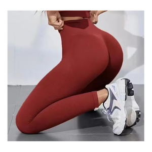Leggings de yoga Polyester doux de haute qualité Fitness <span class=keywords><strong>taille</strong></span> haute jambe large pas de culotte sans couture hiver gros cul jambe large pantalon de Yoga - Product Image 4