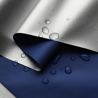 Tissu de doublure imperméable en taffetas enduit PVC PU SLIVER 190T 60gsm, utilisé pour les parapluies et les tentes