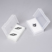 Boîte à outils transparente à couvercle articulé avec insert en mousse antichoc pour fraises à carbure CNC, organisateur de matériel industriel