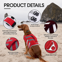 Gilet de sauvetage réfléchissant et réglable Oslueidy à haute flottabilité pour chiens de taille moyenne - Maillot de sauvetage pour animaux de compagnie pour la natation, la navigation de plaisance et le surf