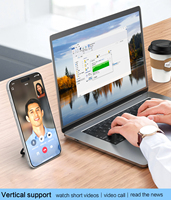 Support de téléphone portable pliable avec anneau lumineux LED magnétique à 360 degrés pour smartphones