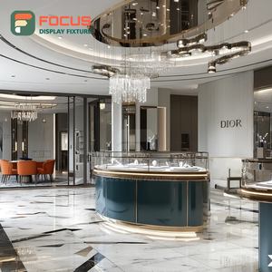 Modern Boutique Jewelry Display Cabinet Tempered Glass Panel Brand Store Display Counter - Product Image 3