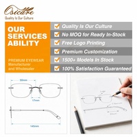 Gafas de Diseño para Hombre Osicare, Montura Cuadrada de Titanio Dorado sin Aro, Venta al por Mayor, Marca Privada, Logotipo Personalizado, OEM