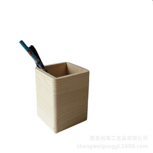 Solid Wood <b>Pen</b> Holder Square 8x8x10.5 Cm Desktop Storage <b>Box</b> For Office Gift Custom Logo - Product Image 4