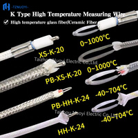 HH-K-24 High Temperature Thermocouple Sensing Wire K Type Fiberglass Braid Solder Joint Thin-film Probe SMT Furnace OEM ODM IP68