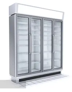 Glass Door Used Ice Cream Freezer Supright Freezer Full Glass Door