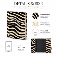 Couverture de carnet en cuir à texture crocodile imprimé zèbre personnalisée, en poils de poney, format A5, rechargeable, avec reliure élastique, cadeau, vente en gros, export