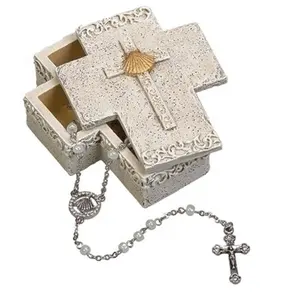 Caixa de joias de resina personalizada, de alta qualidade, batismo, keepsake, uma artesanato religioso, o presente perfeito para um cristão