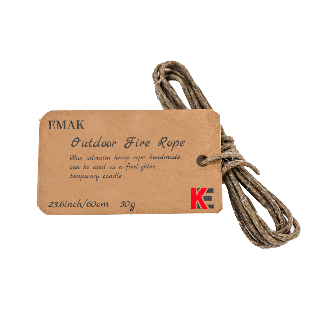 Пеньковая веревка для экстренного выживания, портативная многофункциональная веревка зажигания для пикника, пчелиного воска, коричневая